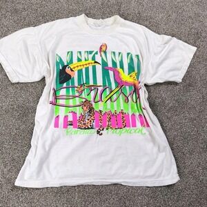 Vintage Panazo Tropical Safari Toucan Flamingo Jungle Graphic Tee